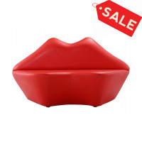 Manhattan Comfort LS010-RD Kiss 61.8 in. Red Faux Leather 2-Seater Loveseat